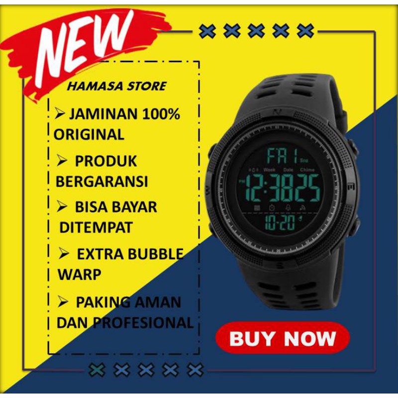 JAM TANGAN PRIA COWOK JM TNGAN COWO WARNA HITAM SPORT ANTI AIR TERMURAH WATER RESISTANT ORI