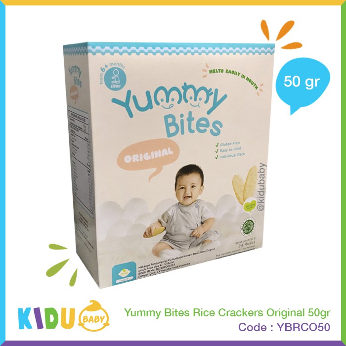 Cemilan Bayi / Snack Anak Yummy Bites Rice Crackers 50gr Kidu Baby