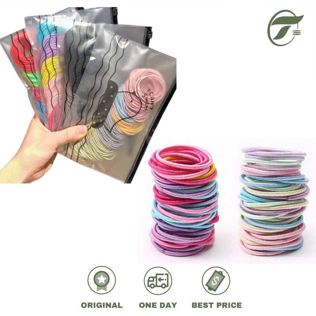

KARET RAMBUT WARNA WARNI KECIL 100PCS/PAK DIAMETER 3CM + ZIPPER I CAN`T SWIM 10X17CM