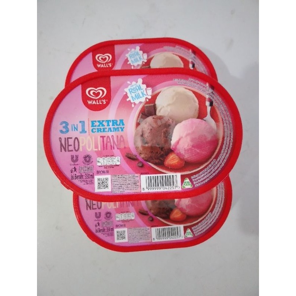 Jual Ice Cream Walls Neopolitana 3in1 350ml Shopee Indonesia