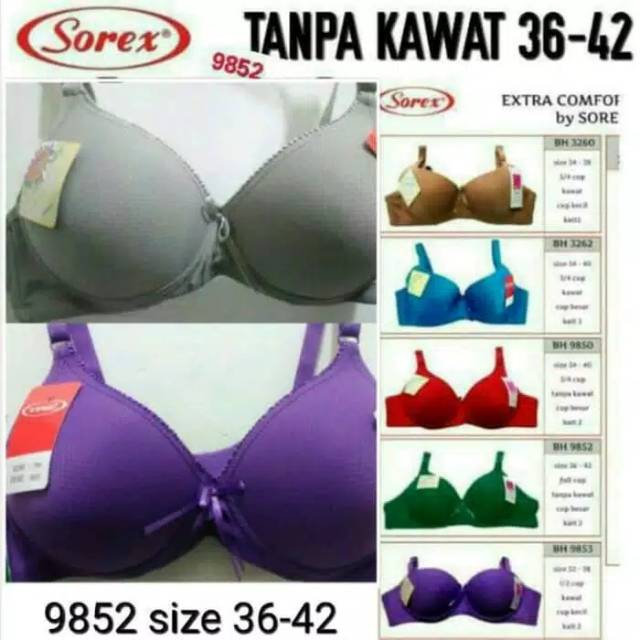 SOREX bra extra Comfort 9852 Cup besar busa tipis tanpa kawat