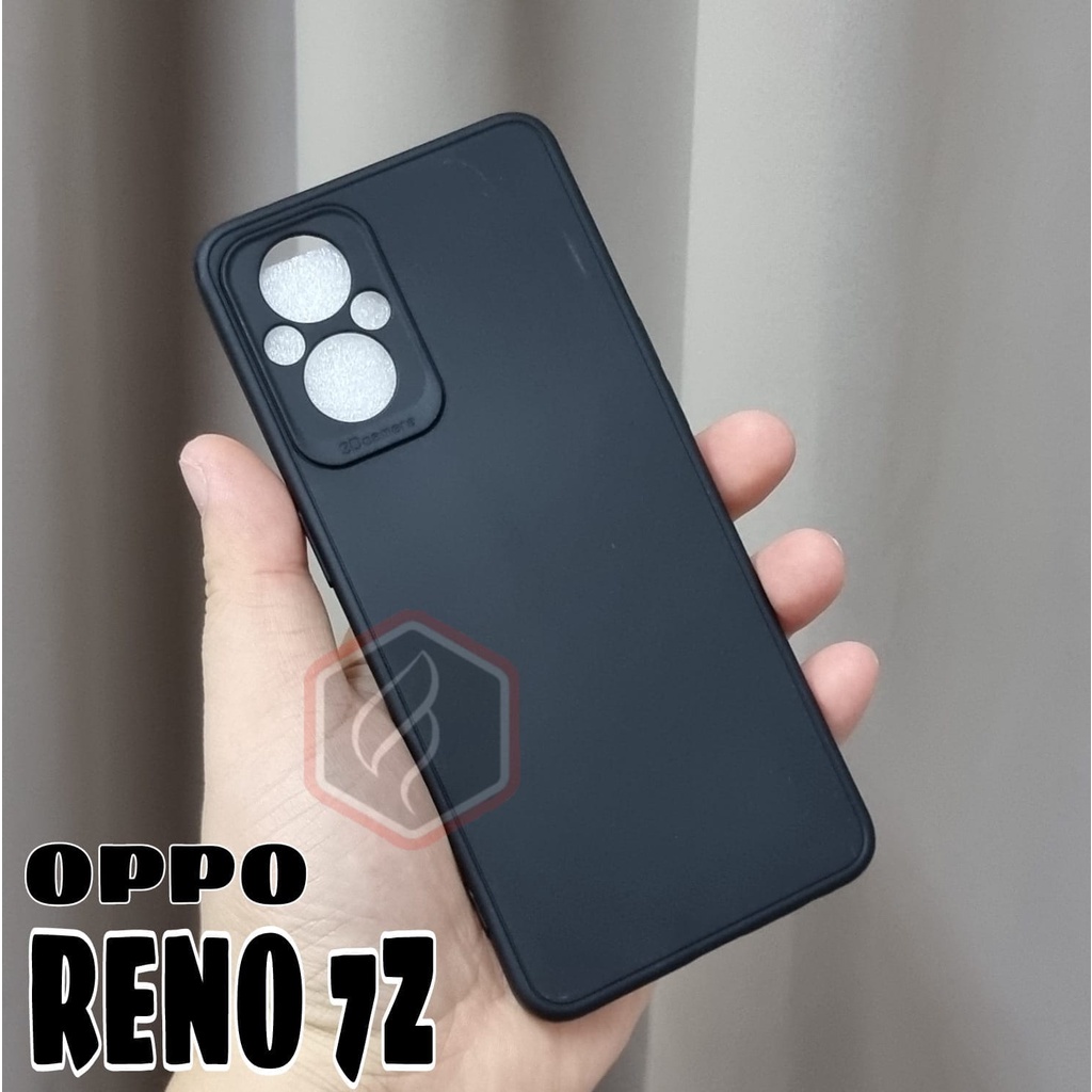 Promo Case OPPO Reno7 Z 5G Soft Case Macaron Soft Matte | Soft Case Black Matte Casing Premium Slim Exellent Cover