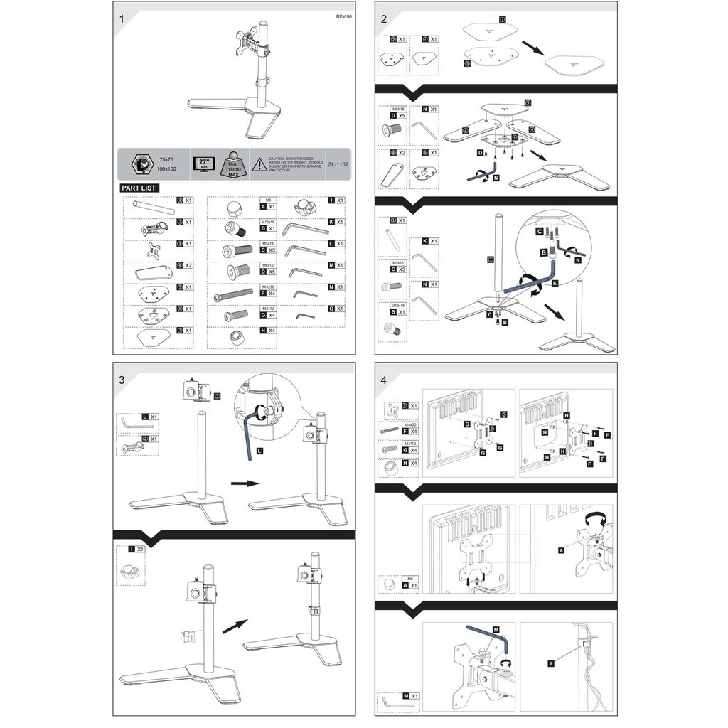 BRACKET STANDING ZL-1102 MENAPAK DI MEJA DESK 1 ARM MONITOR FLAT 13-27 in