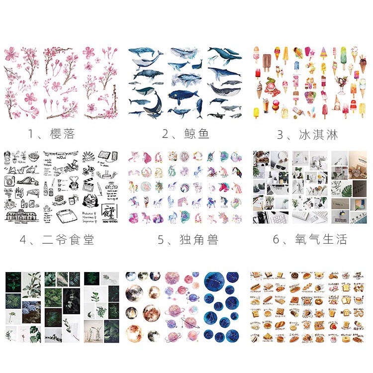 

STIKER kertas aesthetic lucu isi 3lembar isi 27pcs stiker