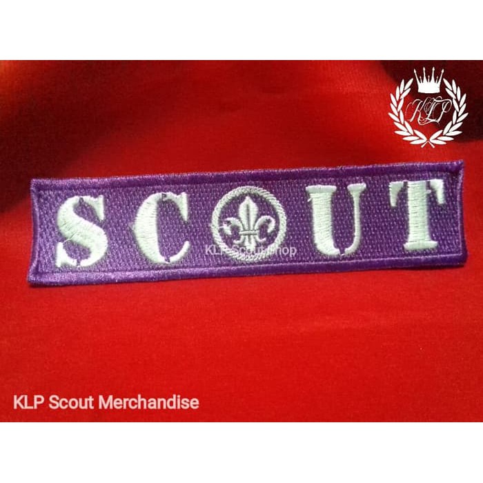 Badge Pramuka SCOUT Bordir Panjang Ungu