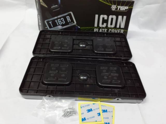 Dudukan plat nomor motor ICON TGP Black Chrome Universal Cover Plat Nomor Motor