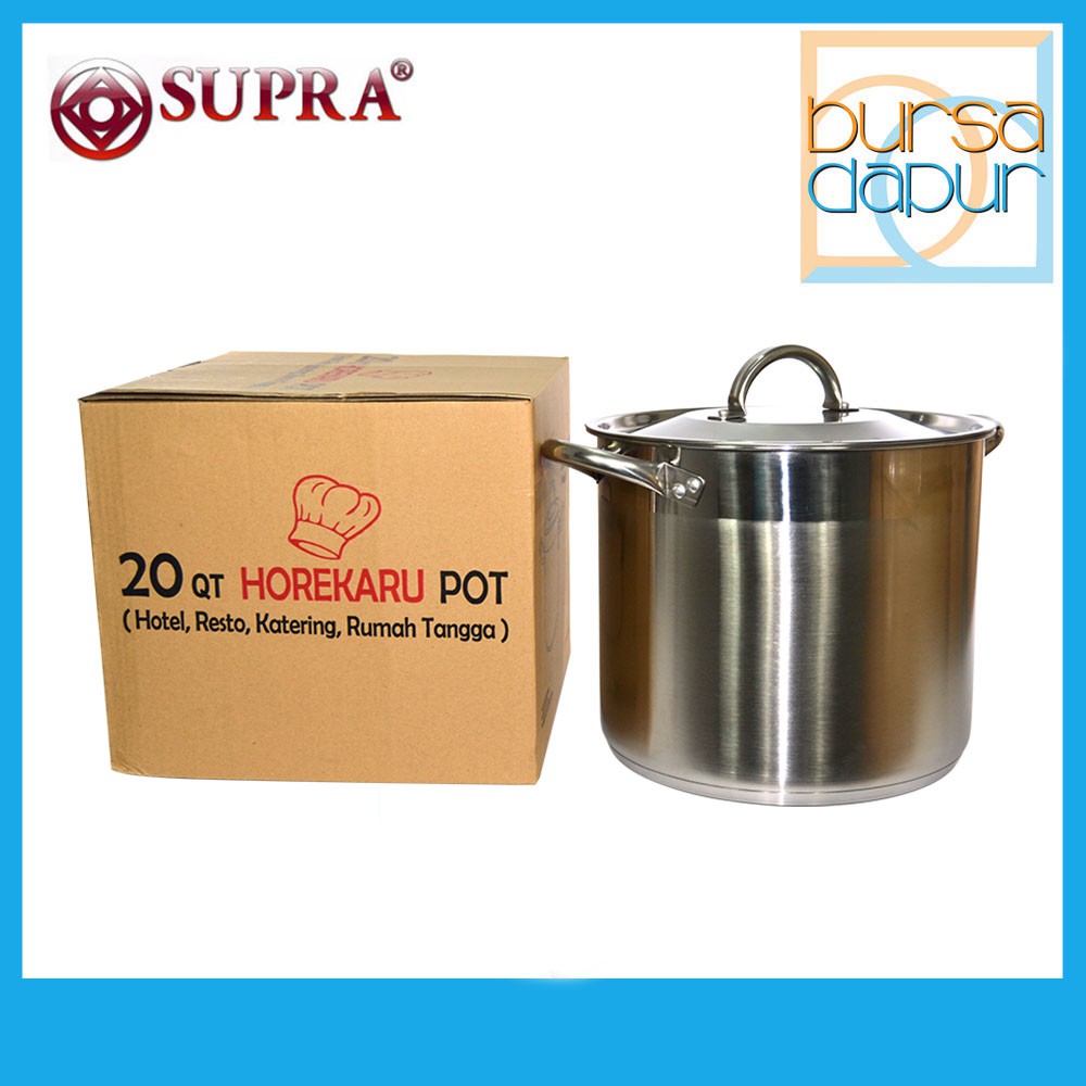 Supra Horekaru 20 Qt / Panci Stainless Double Bottom Impact [20 Qt / 19 Liter]