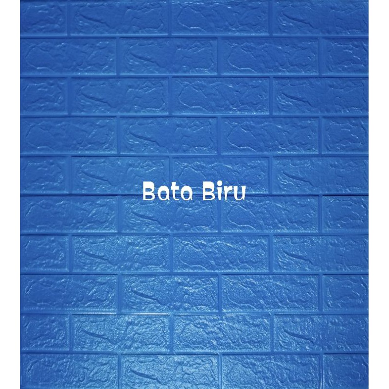 Wallpaper 3D Dinding Foam Sticker-Bata Biru