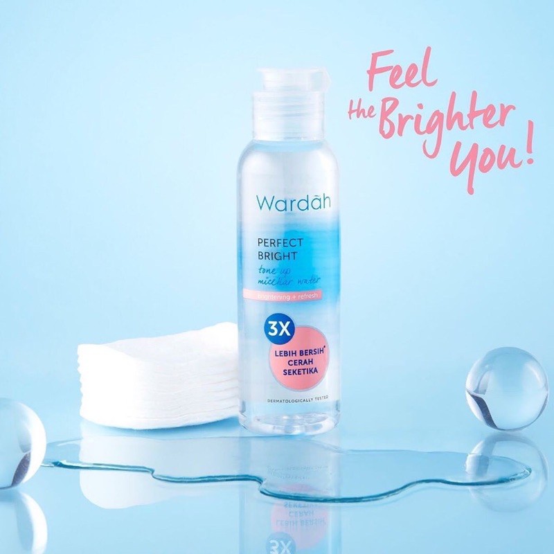 ✿ELYSABETHME✿ 🅆 🄰 🅁 🄳 🄰 🄷 Wardah Micellar water Perfect Bright penghapus makeup bedak air