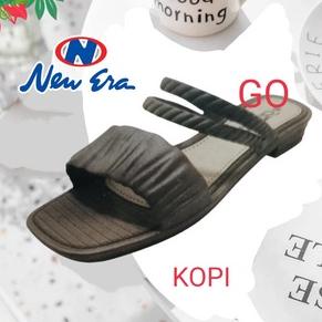 099ASD gos NEW ERA LB 10047 Sandal Wanita Kerut Tali Belakang Sandal Slop Wanita Karet Sandal Wanita