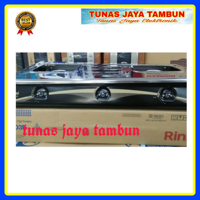 KOMPOR GAS RINNAI 603 E / KOMPOR GAS RINNAI 3 TUNGKU  / RINNAI RI 603 E