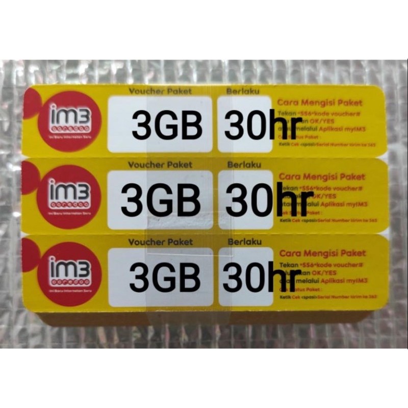 VOUCHER INDOSAT FREDOM 3GB 30HR KHUSUS AREA ATTACK