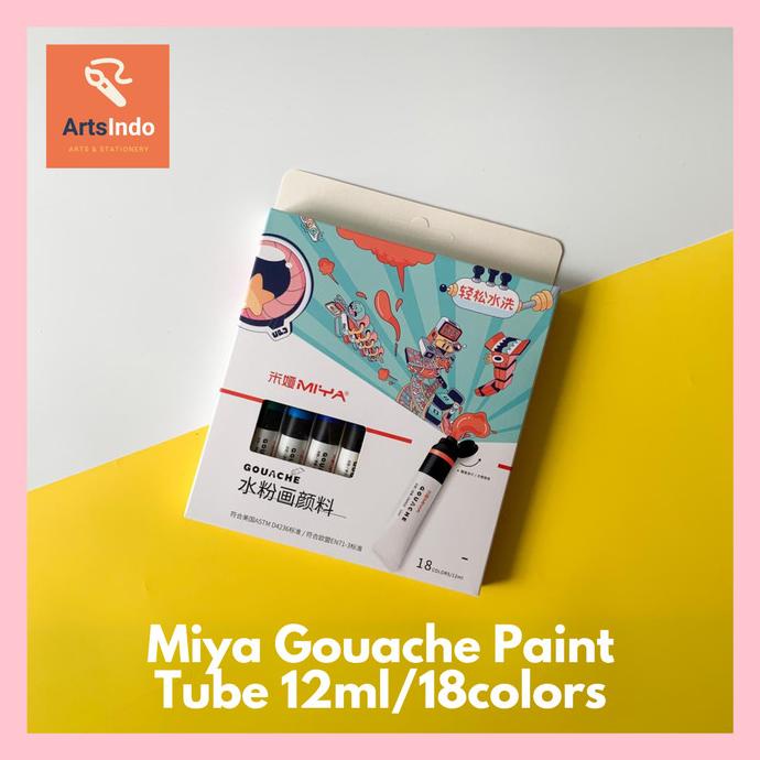 

Gouache Miya Paint Tube Cat Gouache Tube Set 18 Colors x 12ml