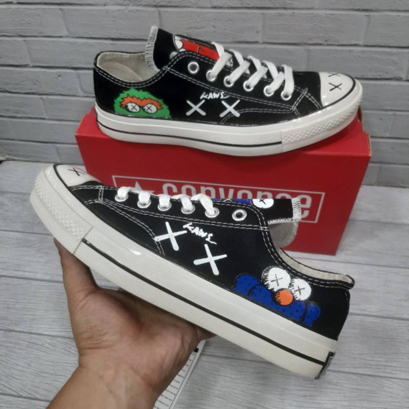 Converse 70s x kaws Fasion Pria Sepatu Casual Hitam Premium