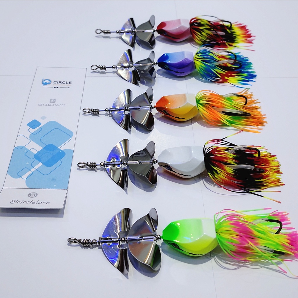Umpan Pancing Toman Fast frog Slatter Slashbait Double Propeller 20 gram circle lure casting lure , 