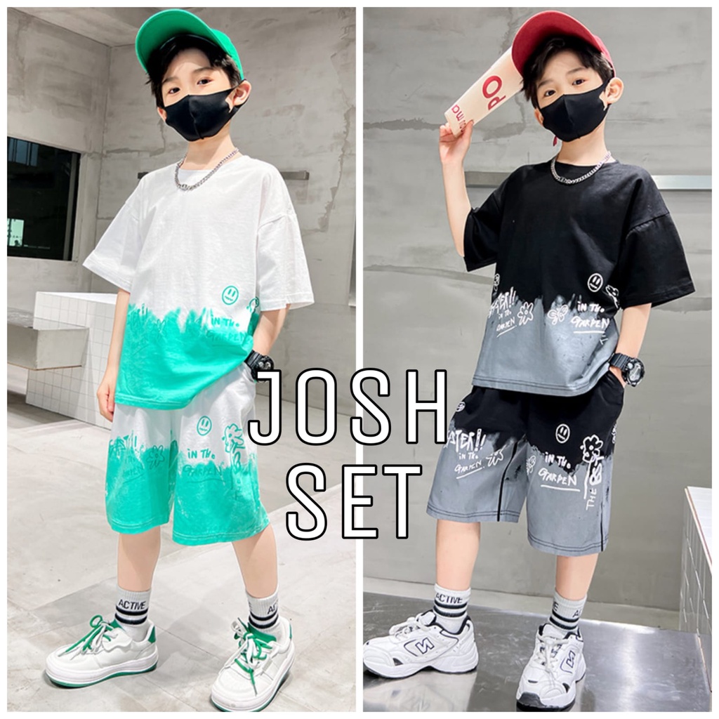 JOSH SET BAJU SETELAN CASUAL DAILY ANAK REMAJA COWOK FASHION KOREA IMPORT SPORT