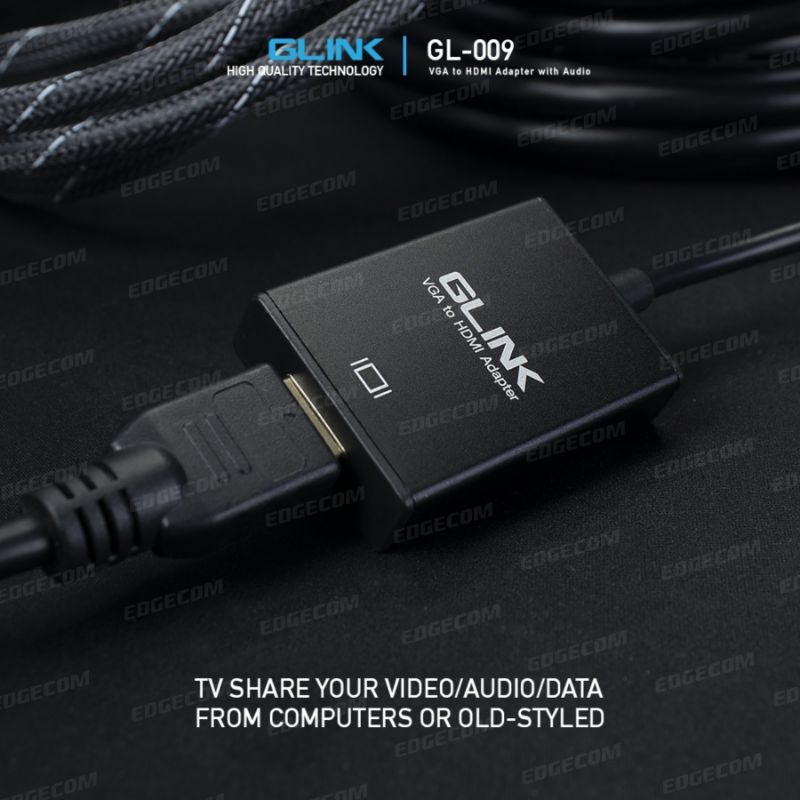 GLINK VGA to HDMI Adapter with Audio Converter 1080P GL-009