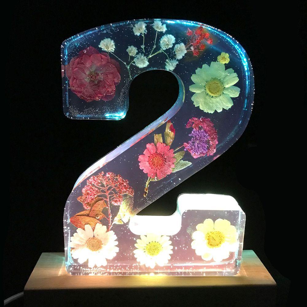 R-flower Number Cetakan Silikon 3D Happy Birthday Dekorasi Rumah Perlengkapan Pesta Casting Mould