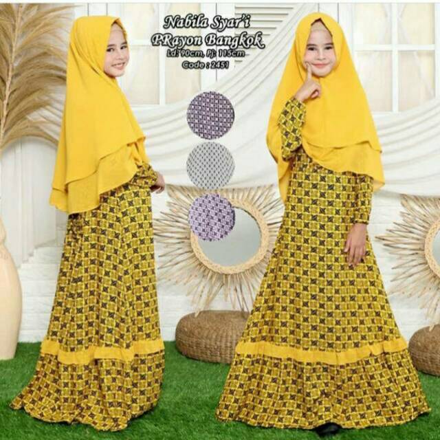 Gamis anak tanggung/gamis motif anak tanggung ori