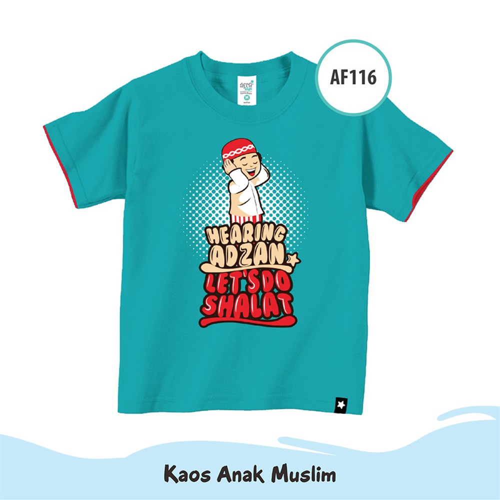 Kaos Anak Afrakids Hearing AdzaN Lets Do Shalat AF116 Tosca Lengan Pendek