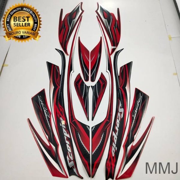 Sticker striping yamaha scorpio z 2010 merah