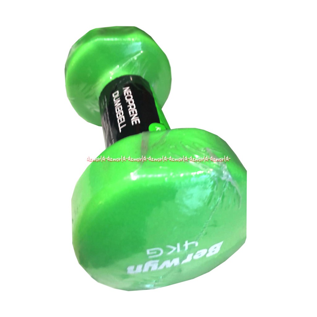 Berwyn Dumbbell Neoprene 4kg Peralatan Olahraga Barbel Hijau 4 kg Dumbel Berwin Green Barbell Warna Hijau Latihan Beban