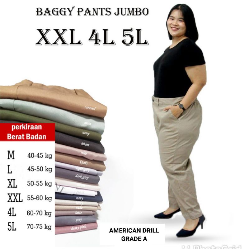 PROMO..BAGGI PANTS JUMBO / BAGGI PANTS XXL / 4L / 5L / beggy / beggi jumbo / celana wanita