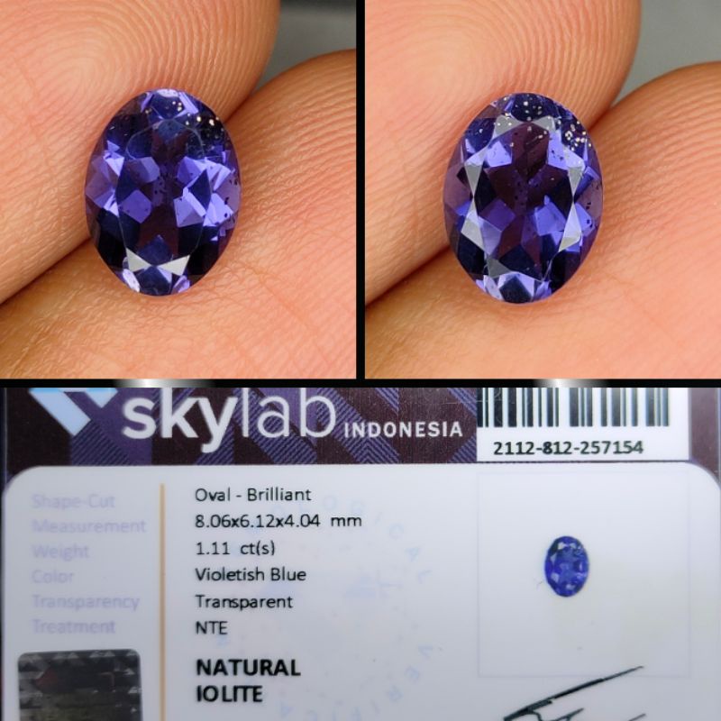 TOP CRYSTAL NATURAL IOLITE SAFIR AIR MEMO SKYLAB 7154
