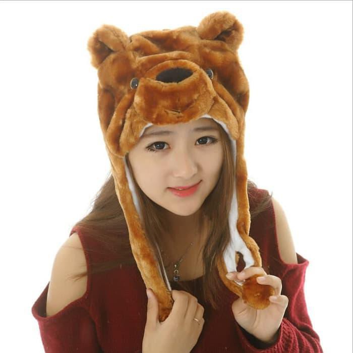 Terbaru ANIMAL HAT Topi anak balita BEAR topi animal kostum beruang winter hat trend