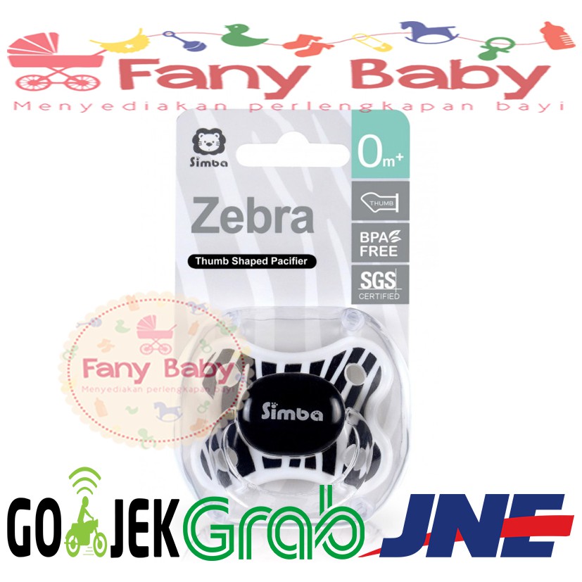 Simba Zebra Thumb Shaped Pacifier 0m+ &amp; 6m+ / Empeng Bayi