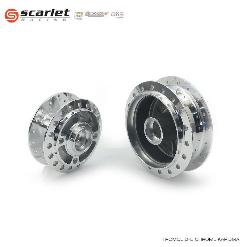 Scarlet Racing - Tromol Trombol Hub 1 Set Black Chrome Kph , Supra X 125 Old , Kharisma