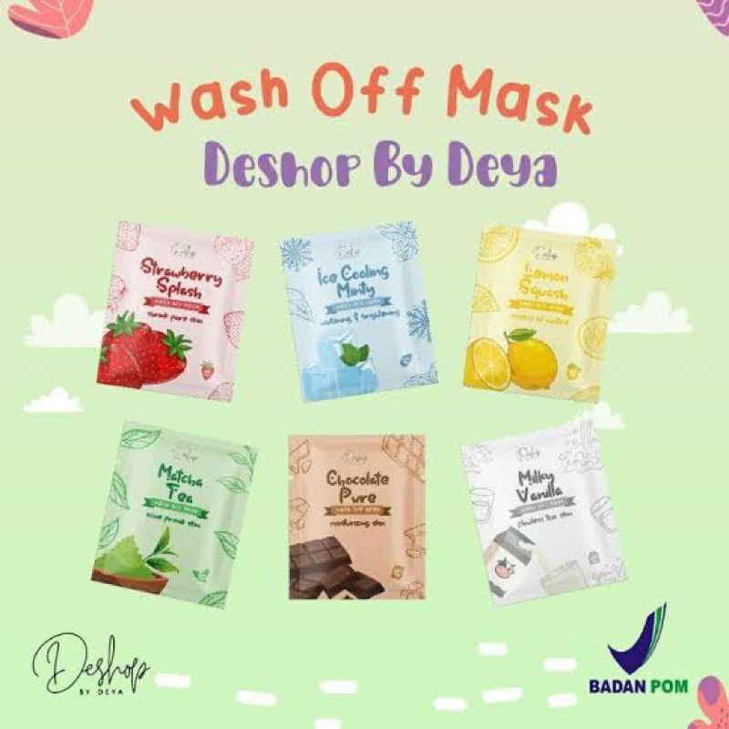 wash off mask -- deshop by deya masker bpom 15 gr masker organik bpom by deya shop