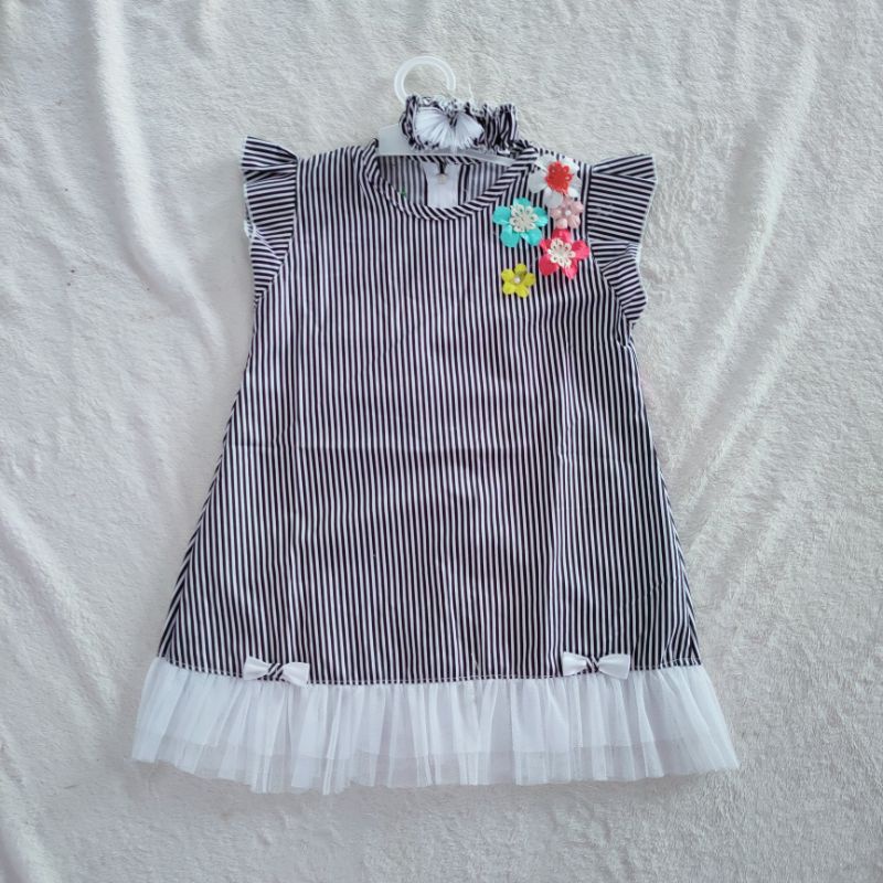 Dress Anak 1 2 tahun gaun anak lucu baju anak cewek perempuan rok tutu ( Dress diamond flowers )