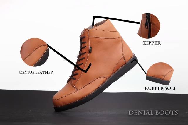 SEPATU BOOT ZIPPER KULIT ASLI CEVANY DENIAL