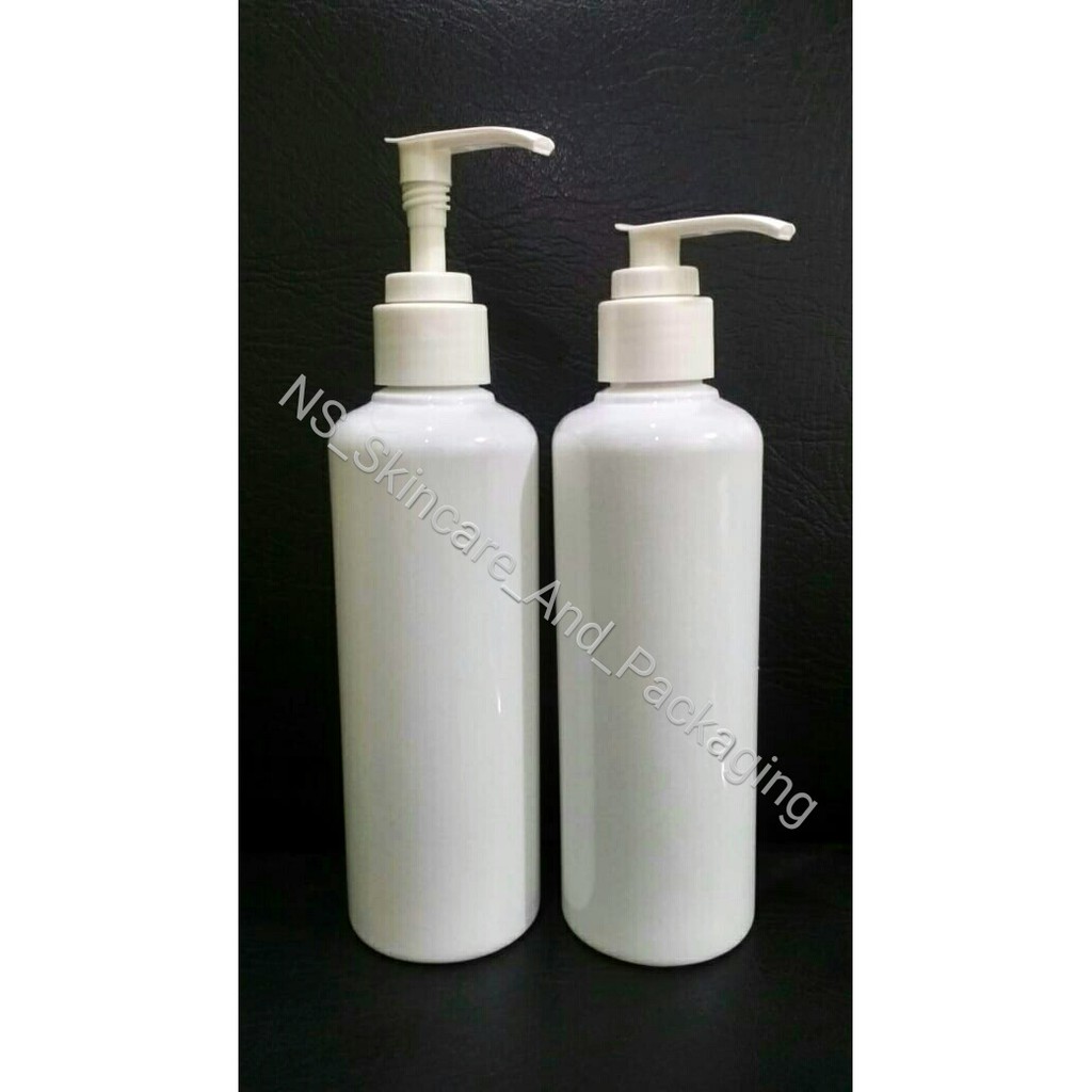 Botol pump 250ml natural - putih / Botol pump 250ml bening - putih