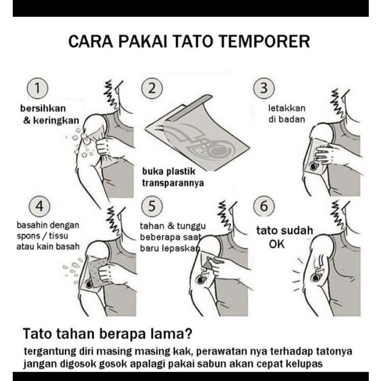 tatto Temporary tahan lama tidak mudah luntur / tatto temporer / tato full lengan