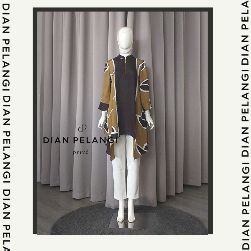 DIAN PELANGI KELLY TUNIK VISCOS ABSTRAK ATASAN WANITA MUSLIM