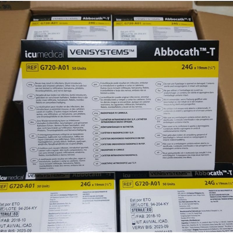 Abocath Abbot isi 50 Pcs No 14 16 18 20 22 24 26 Abbocath Venisystems Abocat