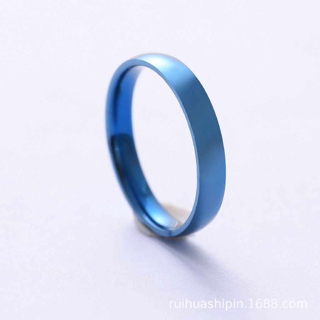 Cincin Pria / Wanita Bahan Titanium Steel Warna Hitam Untuk Hadiah Valentine