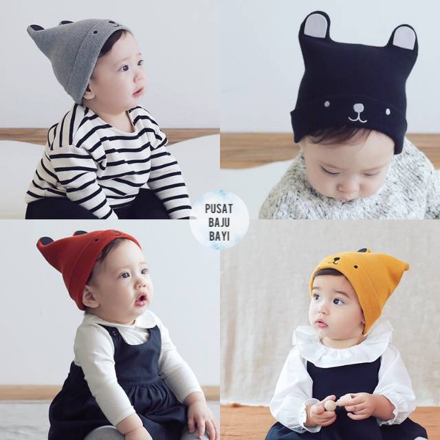 Topi Kupluk Rajut Bayi 0 sd 3 Tahun Telinga Doggy / Topi Kupluk Cewek Cowok / Topi Kupluk Anak motif Puppy Doggy