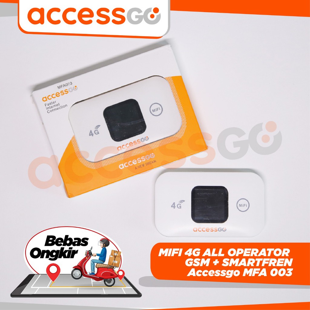 ACCESSGO MIFI 4G ALL OPERATOR GSM + SMARTFREN + LCD WHITE