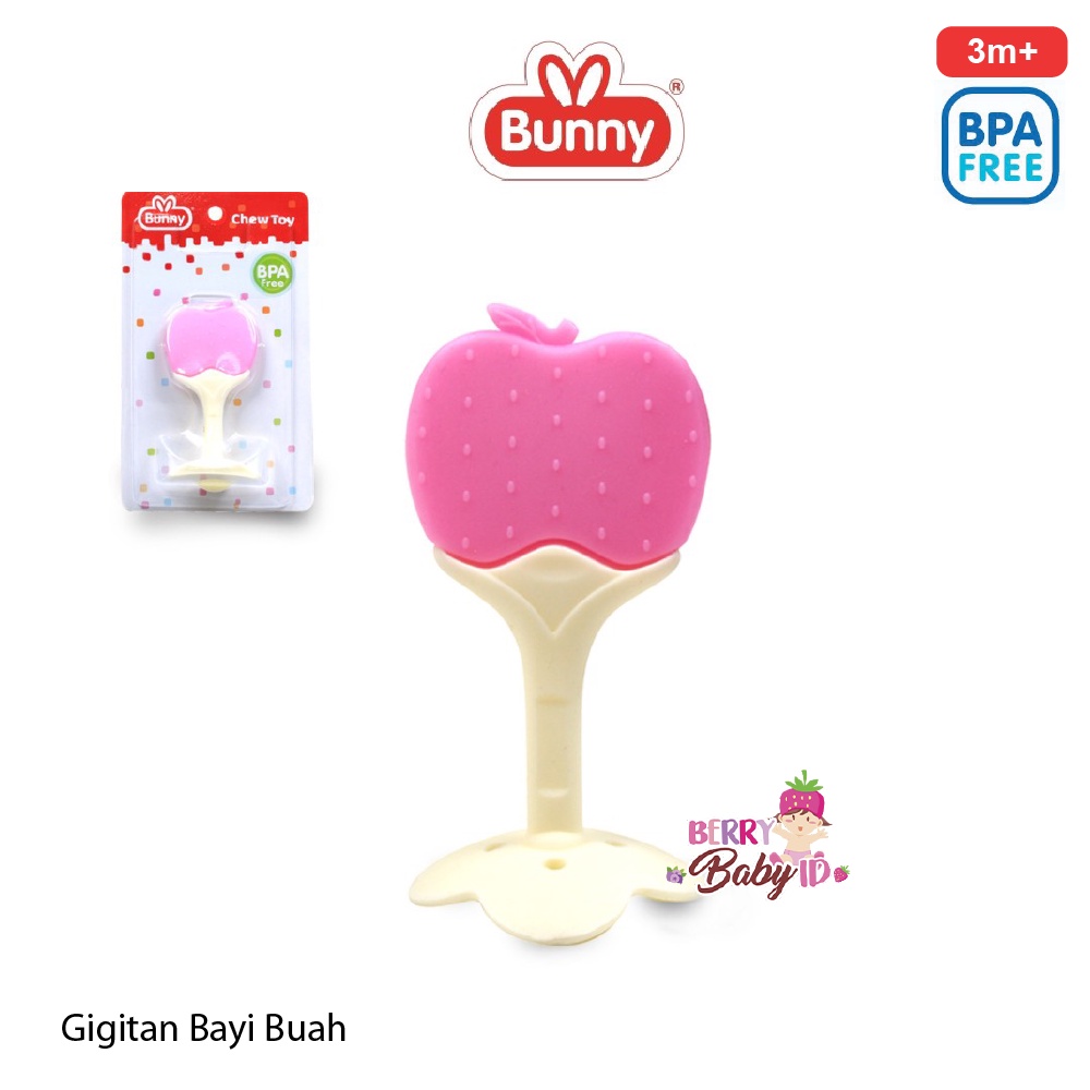 Lusty Bunny Fruit Teether Mainan Gigitan Bayi Chew Toy Silicone 3m+ Berry Mart