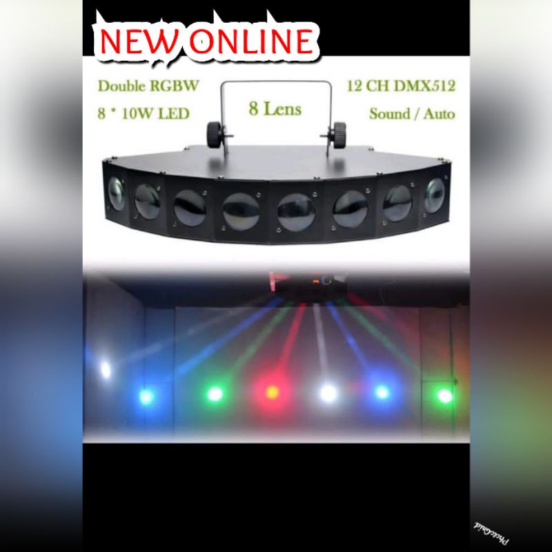 LAMPU PANGGUNG DISCO LED LIGHT 8 EYE BEAM 8X10W RGBW