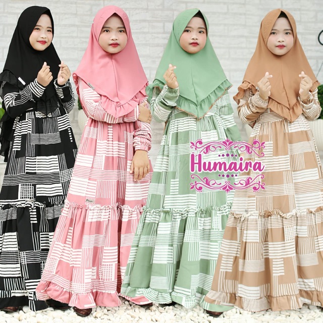 Dress Almira Kids Syari Set Original By Humaira