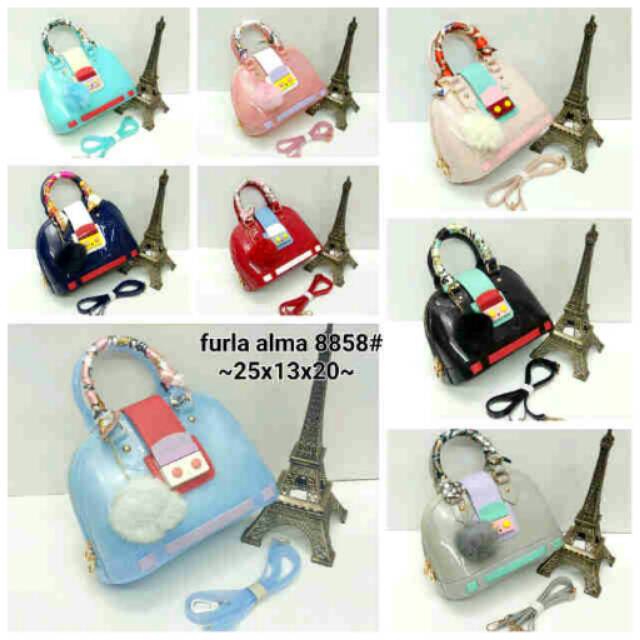 Tas lucu wanita,Furla jelly alma 8858#