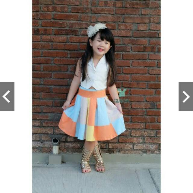 ROK ANAK PEREMPUAN CANTIK/FLARE SKRIT/ROK MOTIF ANAK