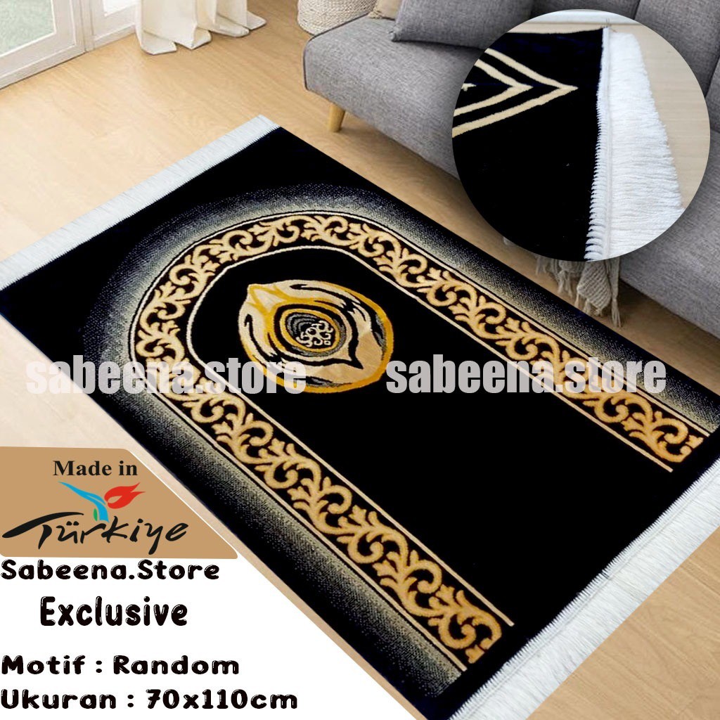 Sajadah Turki Dewasa Exclusive/ukuran 70 cm x 110 cm/ Tebal Halus Lembut Original/ Perlengkapan Shalat/ Pakaian Muslim/ Sejadah Turki Dewasa/ Sajadah Impor Turki/Sabena Store