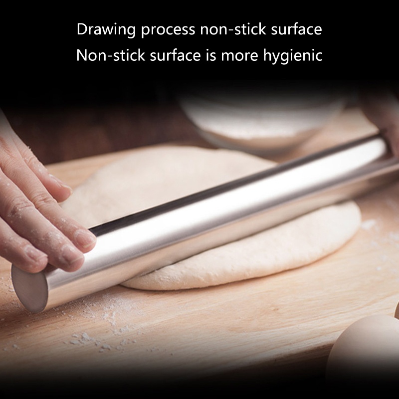Rolling Pin Bahan Stainless Steel Untuk Membuat Adonan Pastry