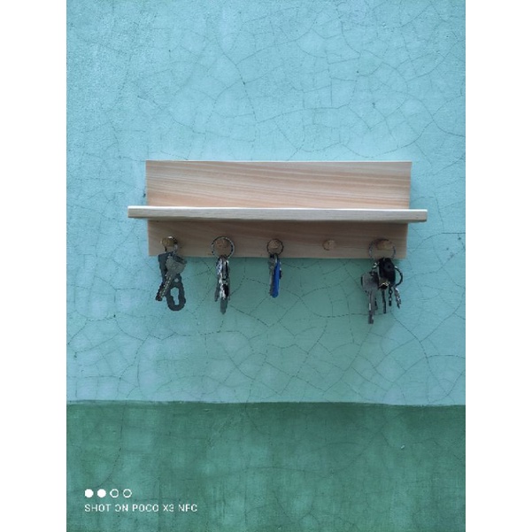 Tempat Kunci dowel kayu / Gantungan Kunci / Rak Kayu Serbaguna / Rak Kunci