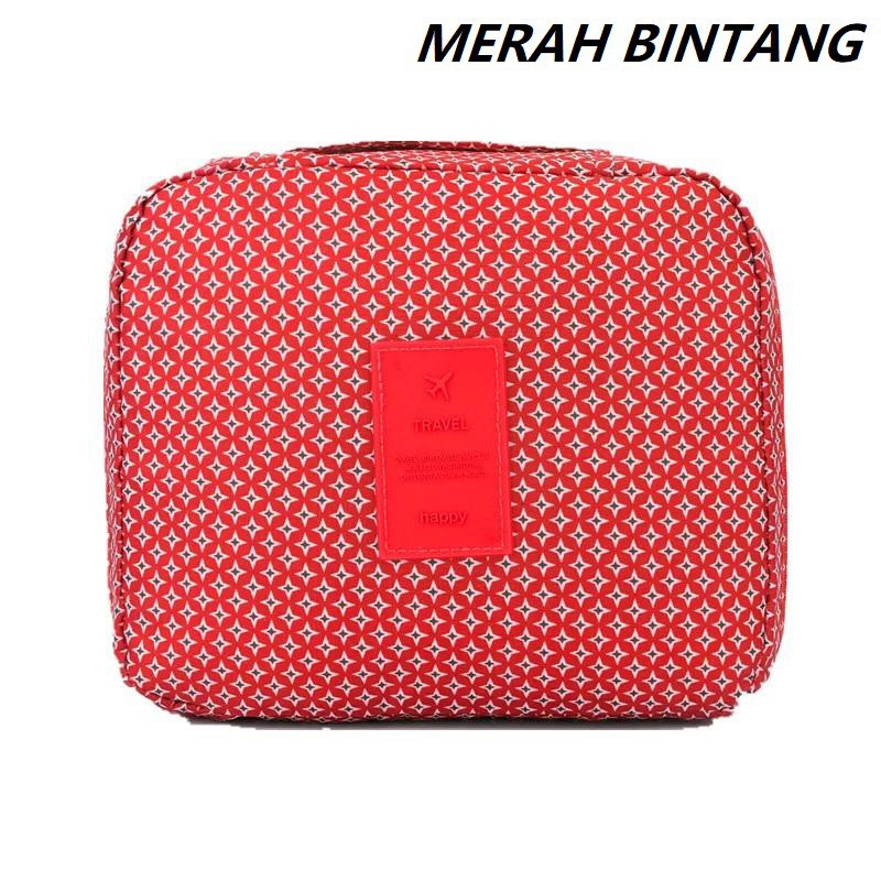 Tas Kosmetik travel serba guna dengan resleting